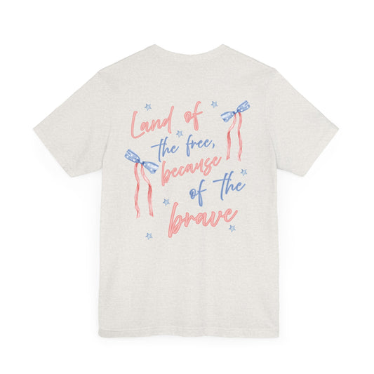 Land of the Free Tee with Bow | Perfect for all of America's Holidays