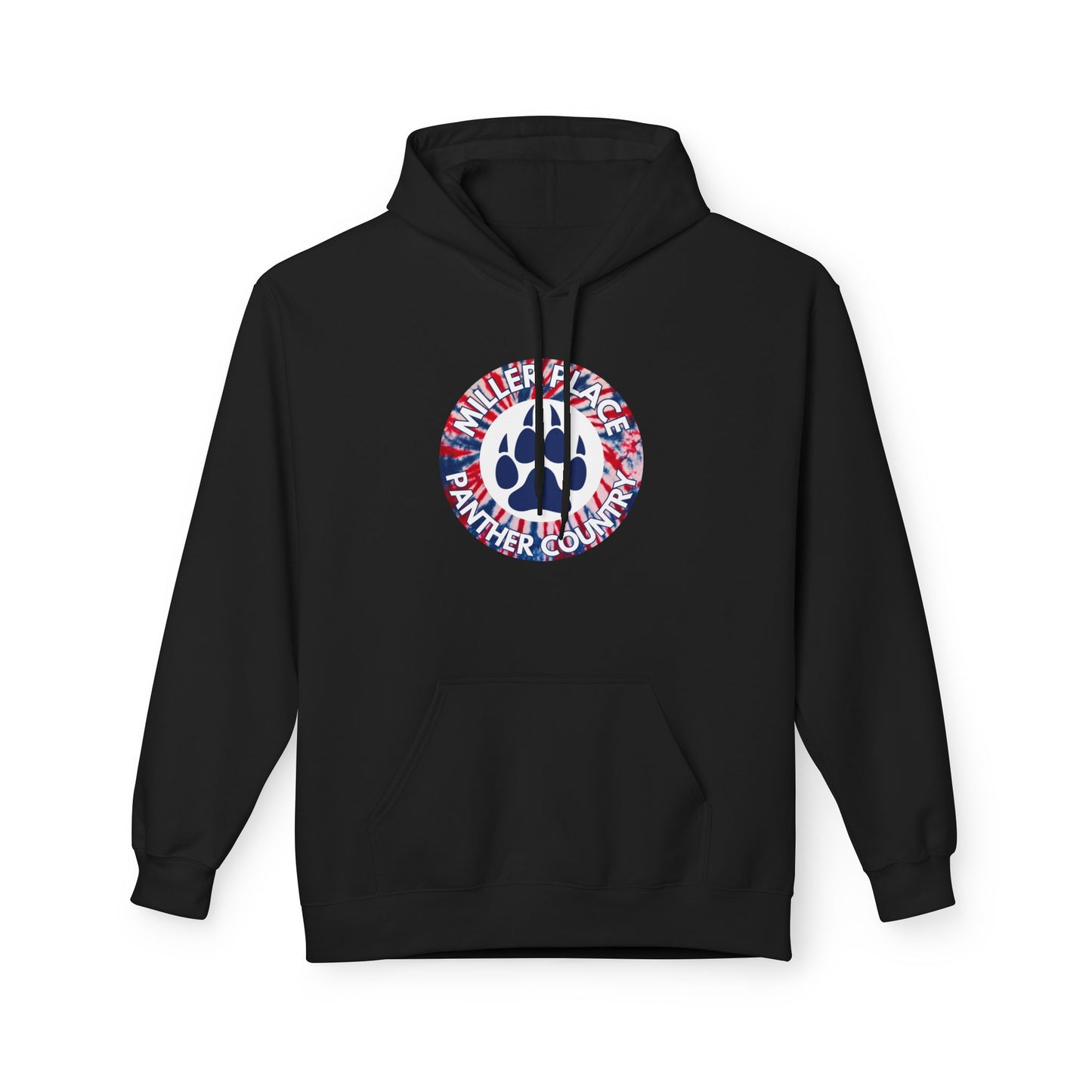 Miller Place Panther Country -Unisex Fleece Hoodie with Tie Dye Design