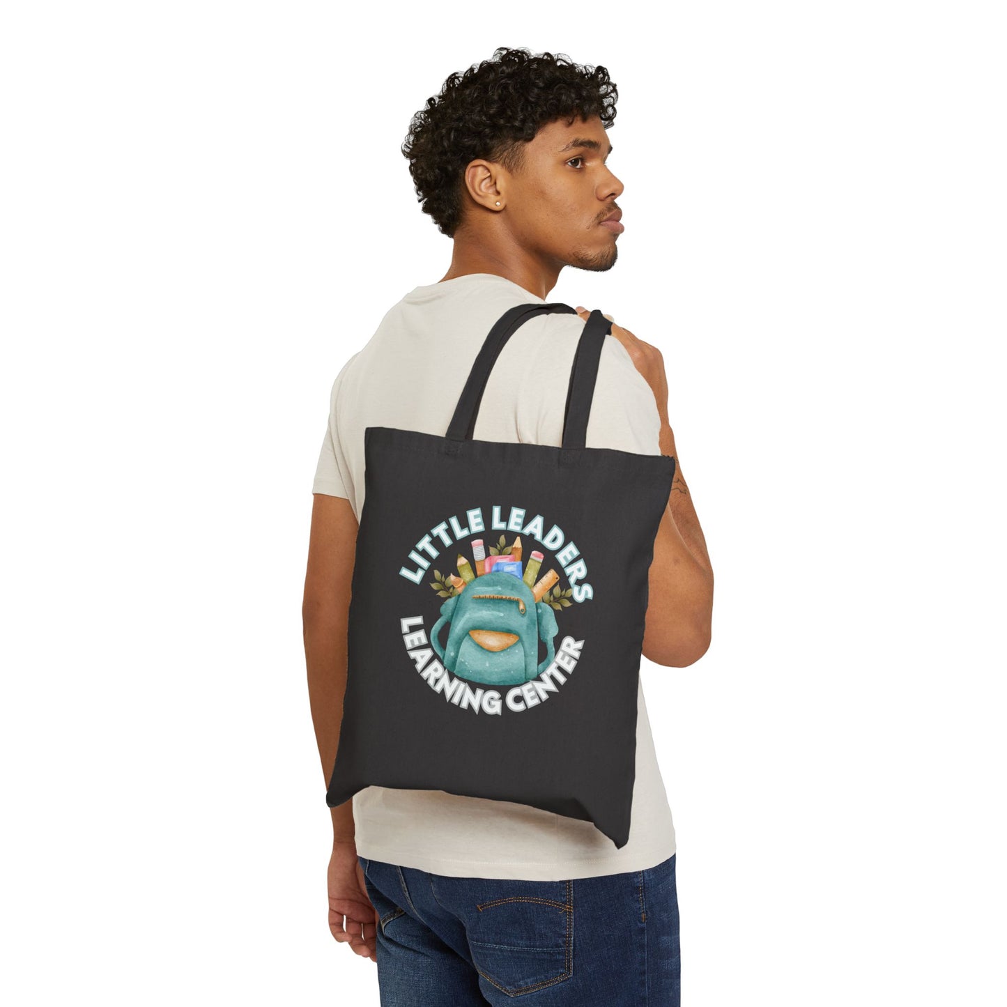 Little Leaders w/ Backpack Design Cotton Canvas Tote Bag
