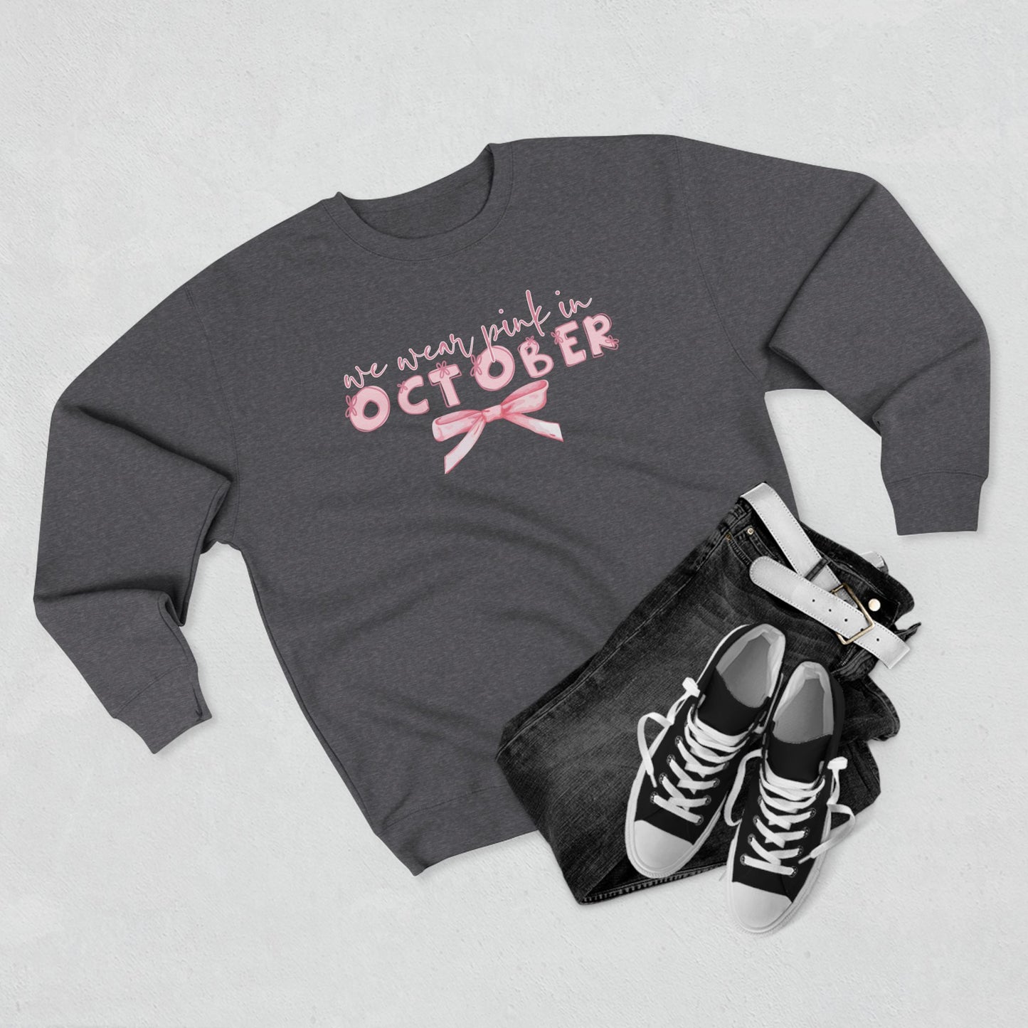 We Wear Pink in October- Awareness Unisex Crewneck Sweatshirt