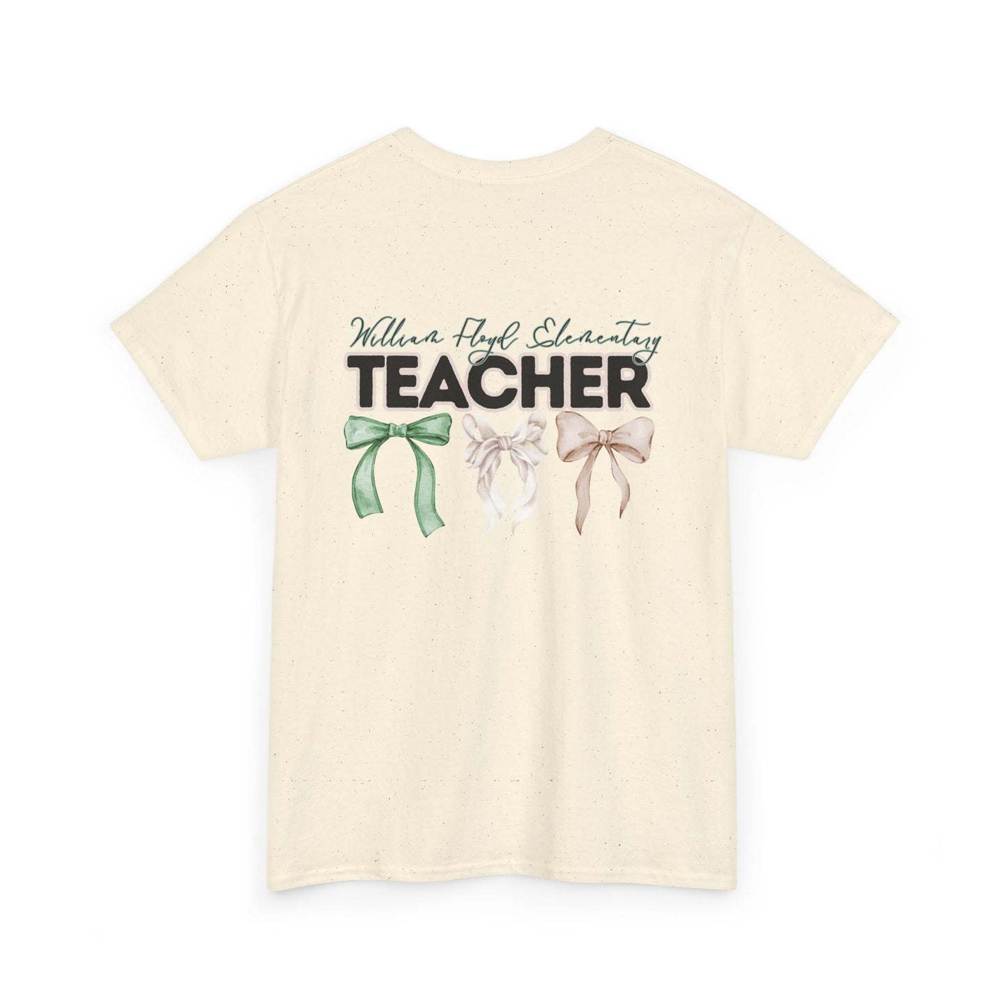 WFE Teacher and Bows- Unisex Heavy Cotton Tee with Bow Design