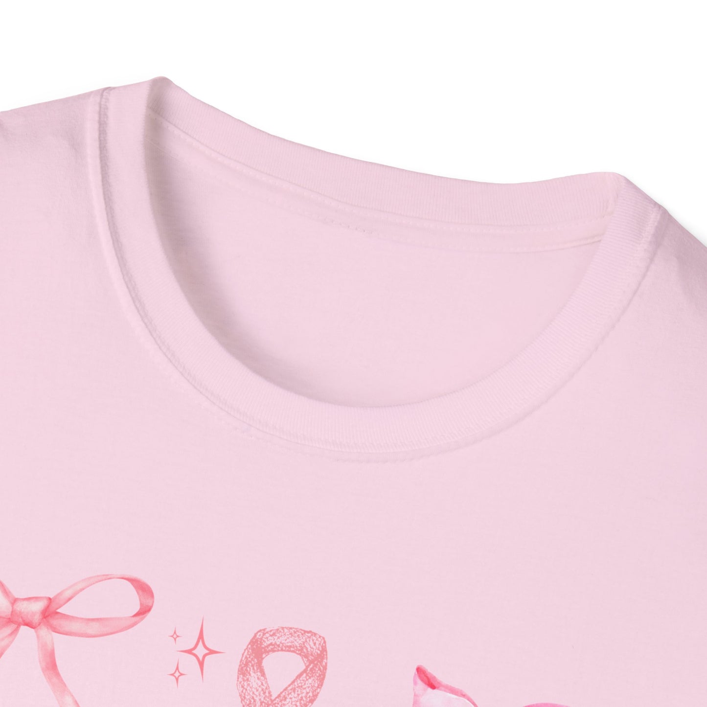 Breast Cancer Bows Awareness Tee, Unisex Softstyle T-Shirt