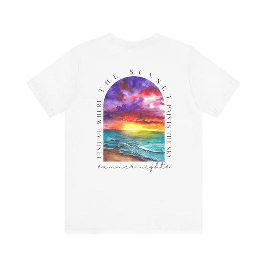 Sunset Lovers Tee, Summer Vibes T-Shirt, Unisex Graphic Tee, Beach Sunset Shirt