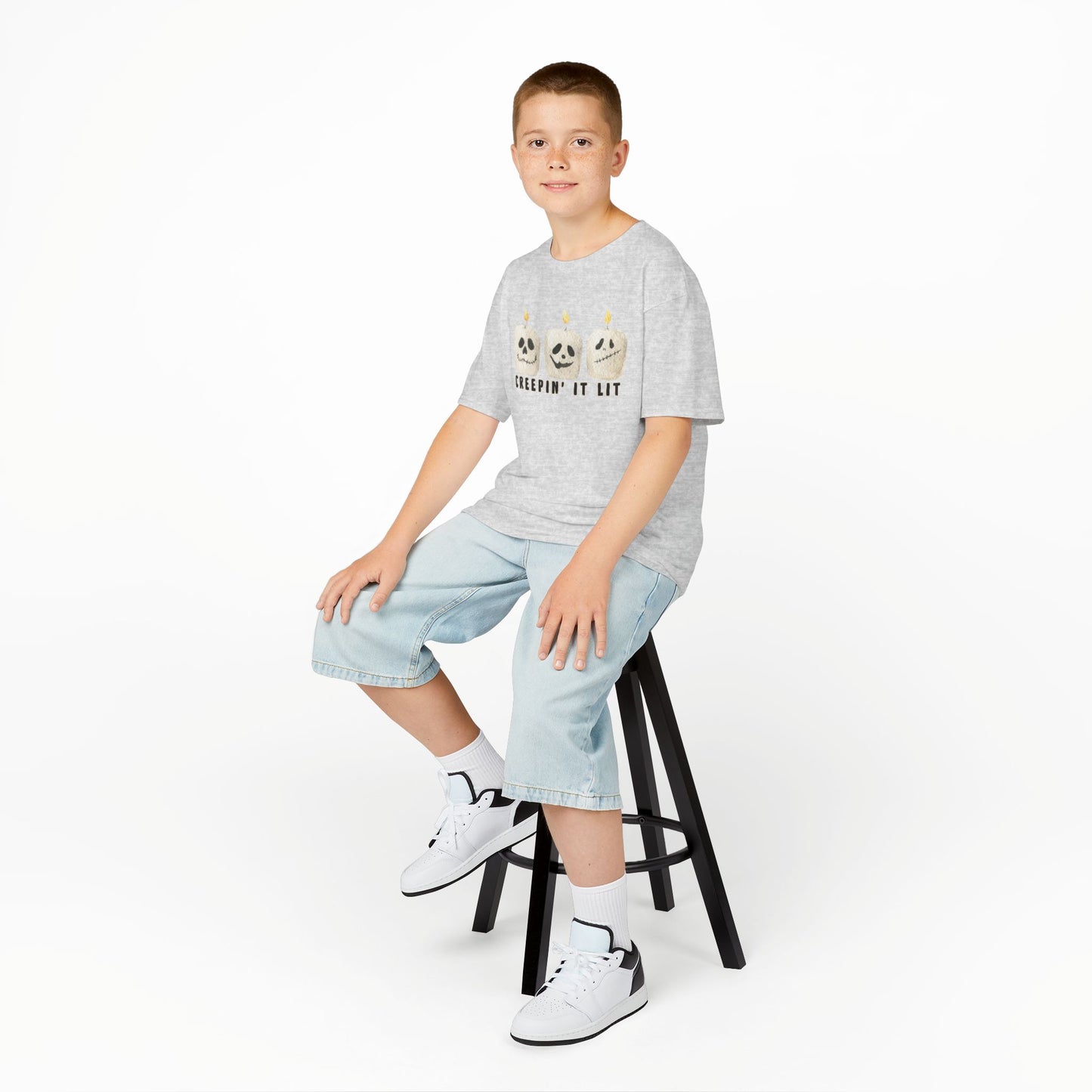 Creepin' It Lit Kids Tee, Halloween Shirt for Kids