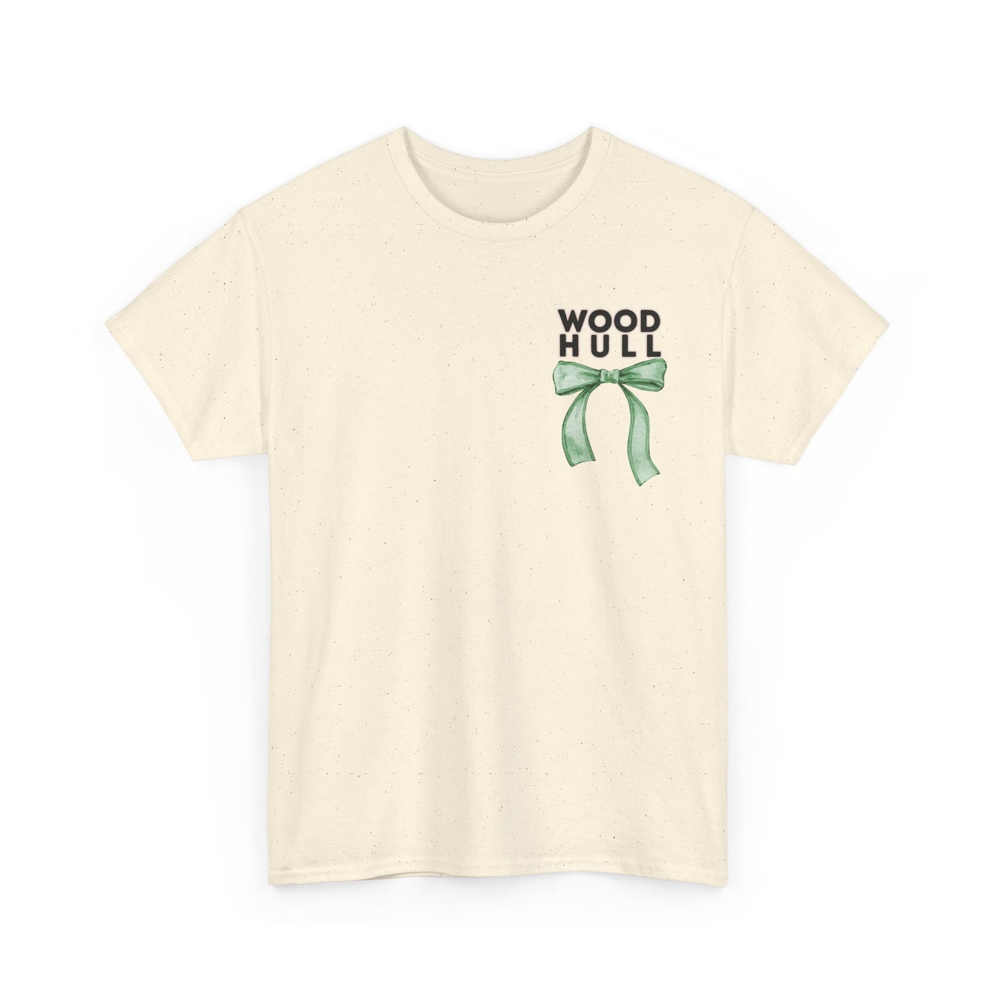 Woodhull Reading Teacher and Bows- Unisex Heavy Cotton Tee with Bow Design