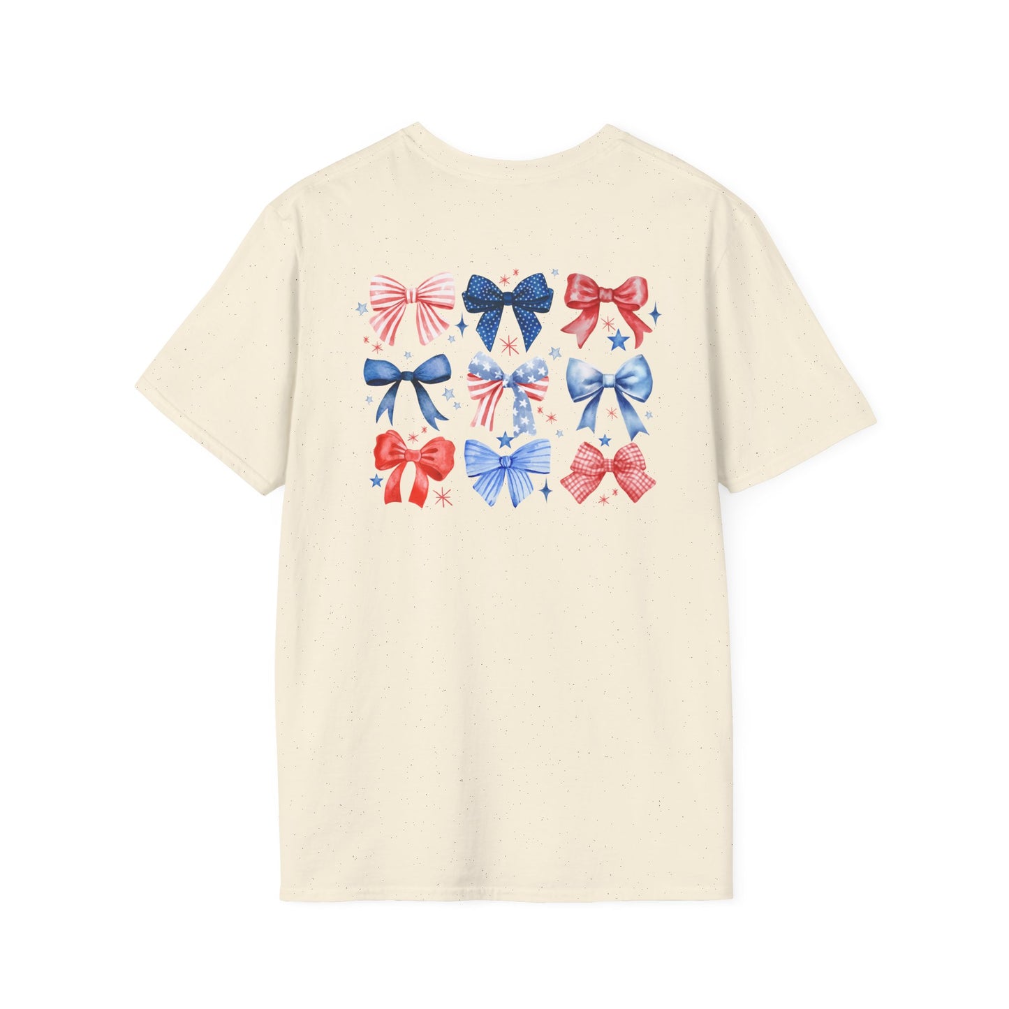 Flag Day Unisex Softstyle T-Shirt with WFE Shines Bright in Stars + Stripes Design- Holiday