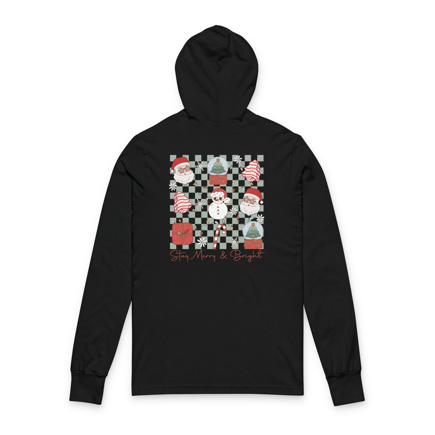 Merry and Bright Hoodie Long Sleeve Tee- Christmas