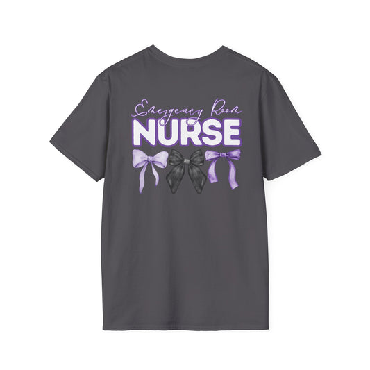 ER Nurse Appreciation T-Shirt with Bows - Softstyle Unisex Tee- Healthcare