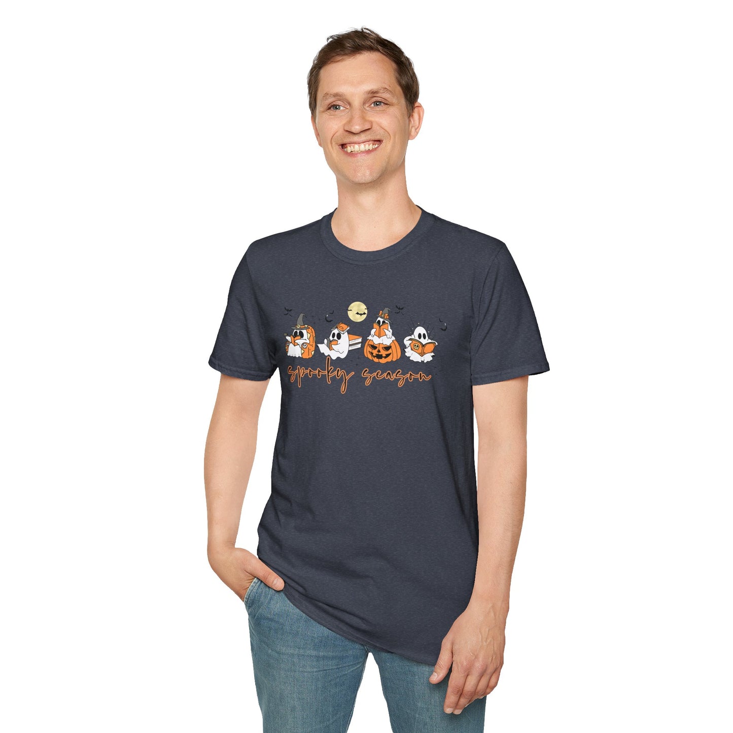 Reading Ghosts- Spooky Season, Unisex Softstyle Tee