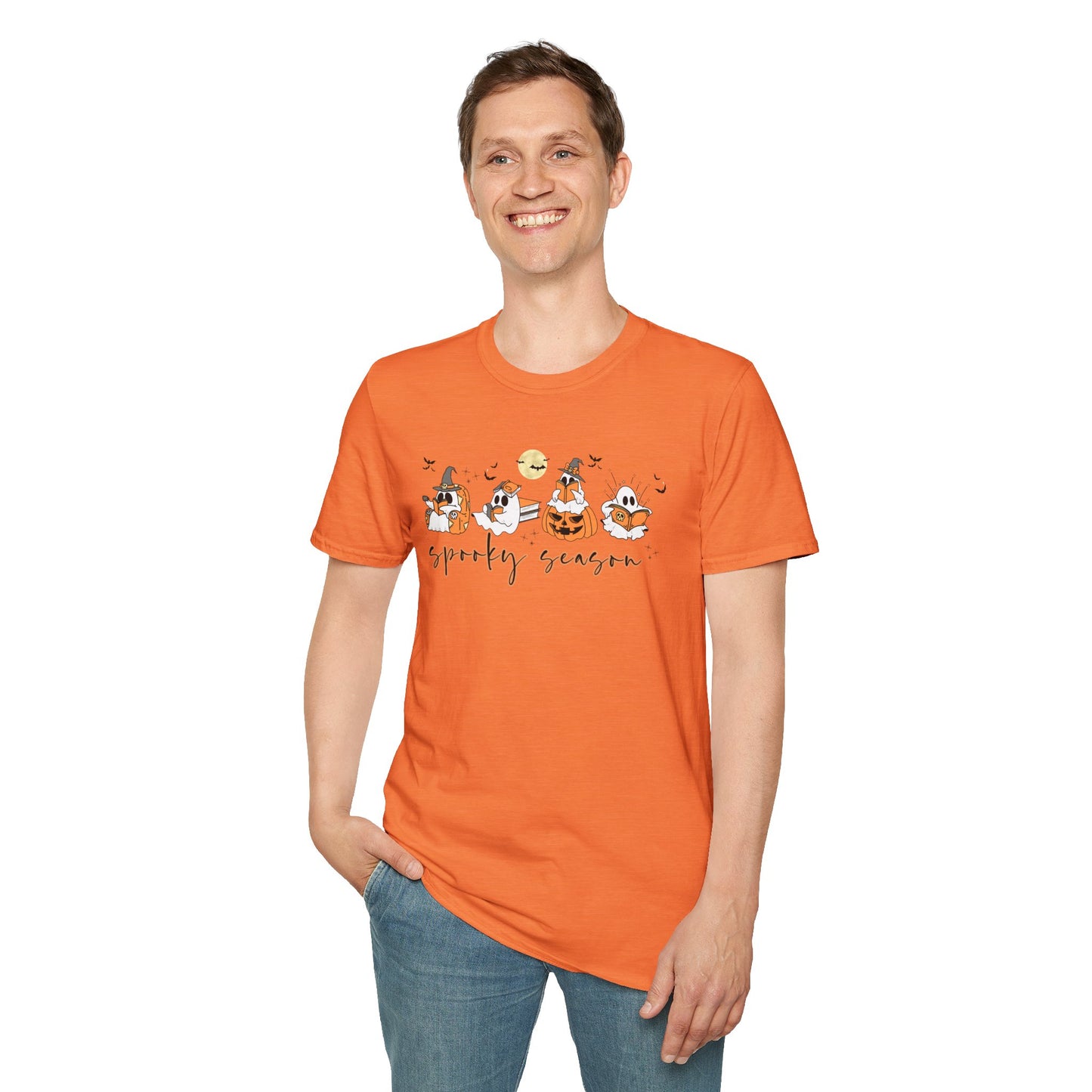 Reading Ghosts- Spooky Season, Unisex Softstyle Tee