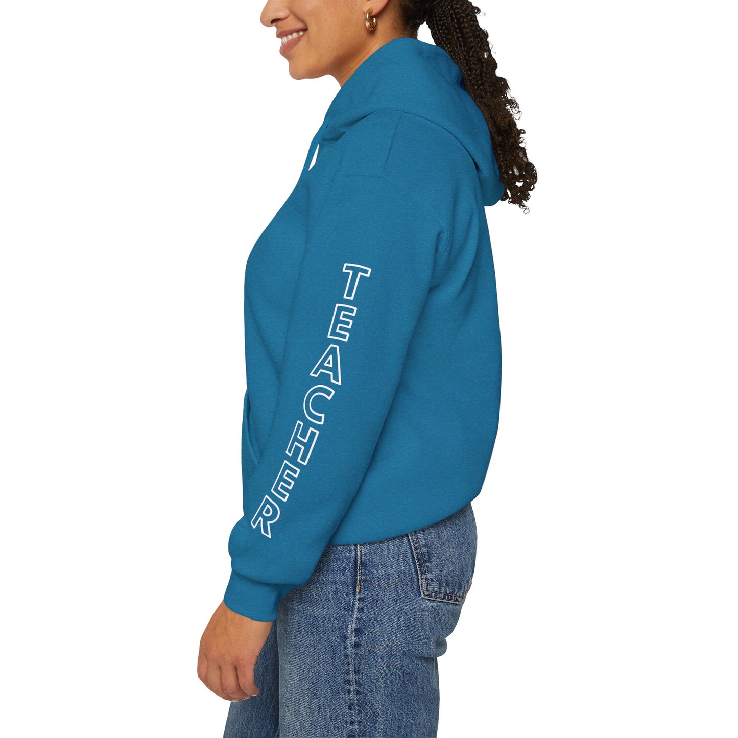 Moriches Teacher Simple Design Hoodie w/ Teacher on Sleeve - Cozy Unisex Sweatshirt