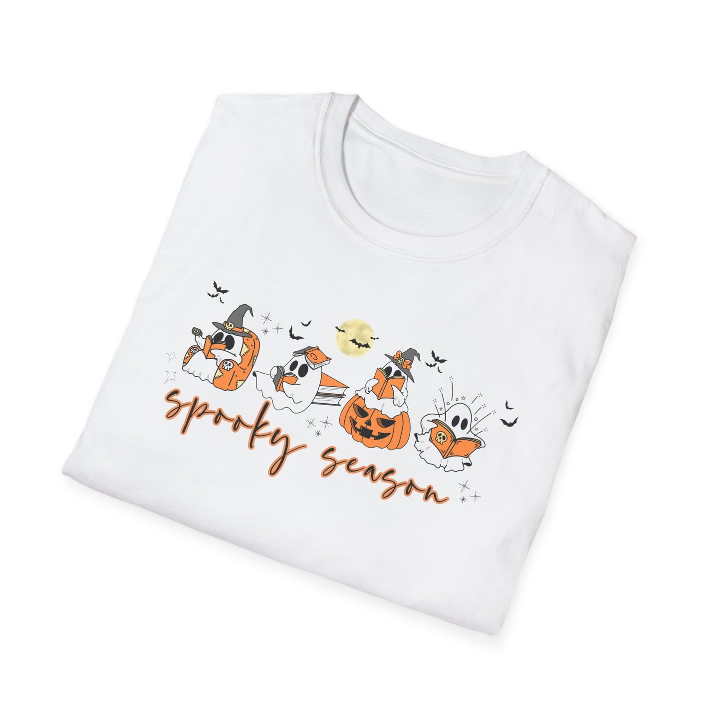 Reading Ghosts- Spooky Season, Unisex Softstyle Tee