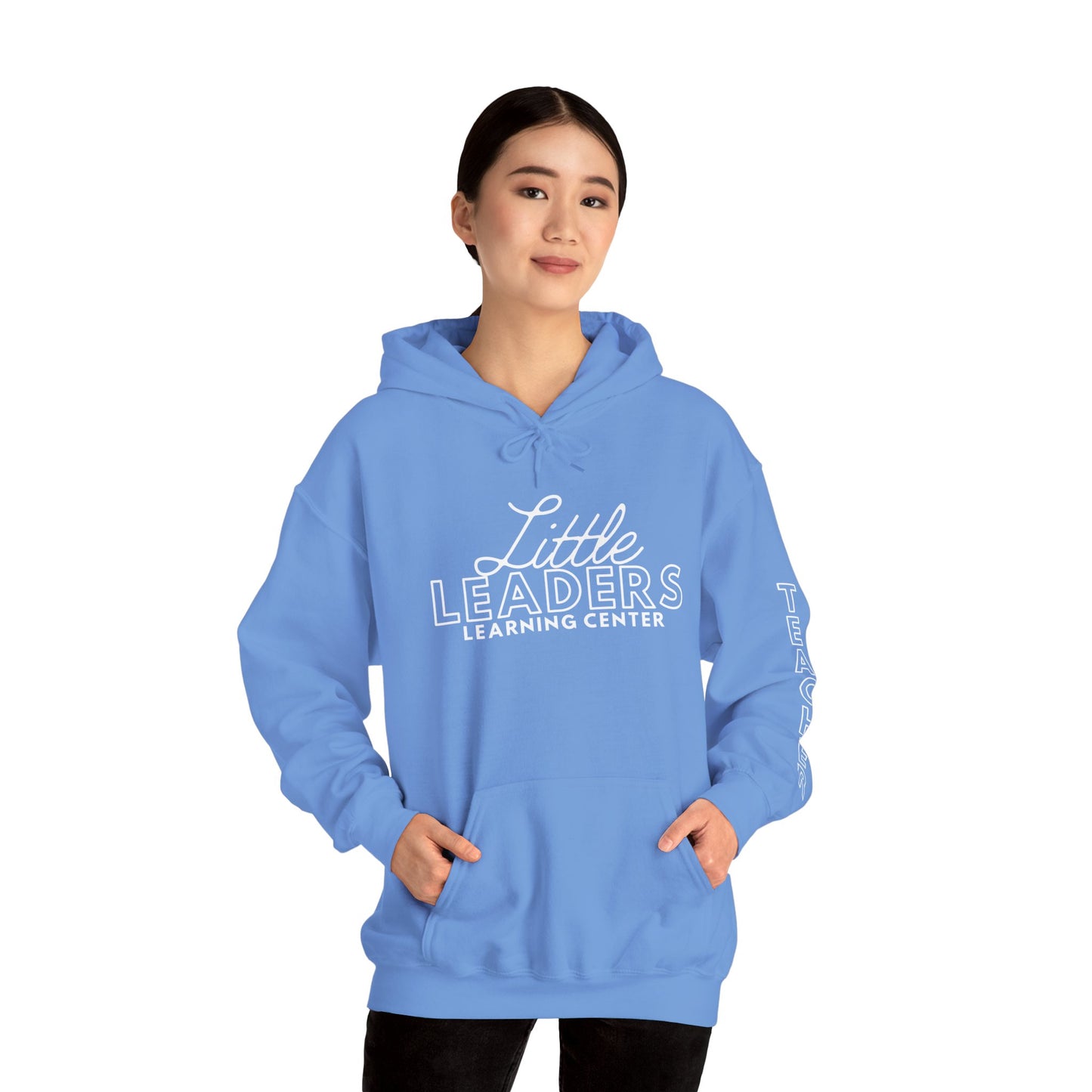 Little Leaders Teacher Simple Design Hoodie w/ Teacher on Sleeve - Cozy Unisex Sweatshirt