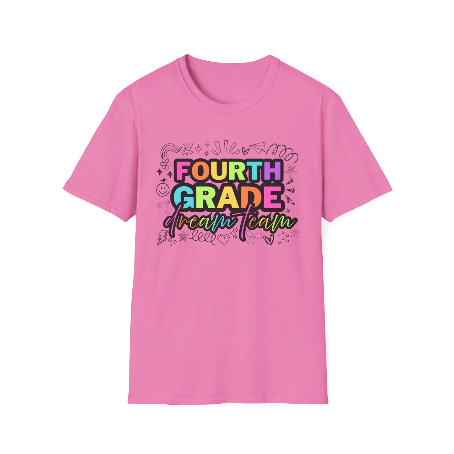 Dream Team- 4th Grade- Unisex Softstyle T-Shirt- Teacher Life