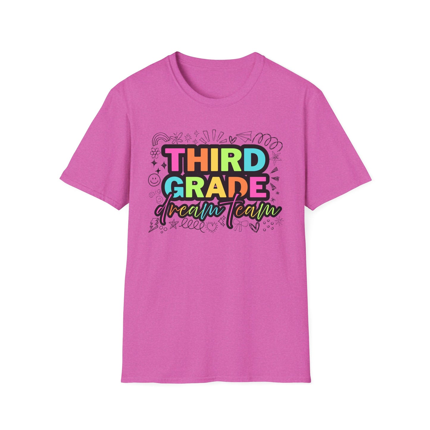 Dream Team- 3rd Grade- Unisex Softstyle T-Shirt- Teacher Life