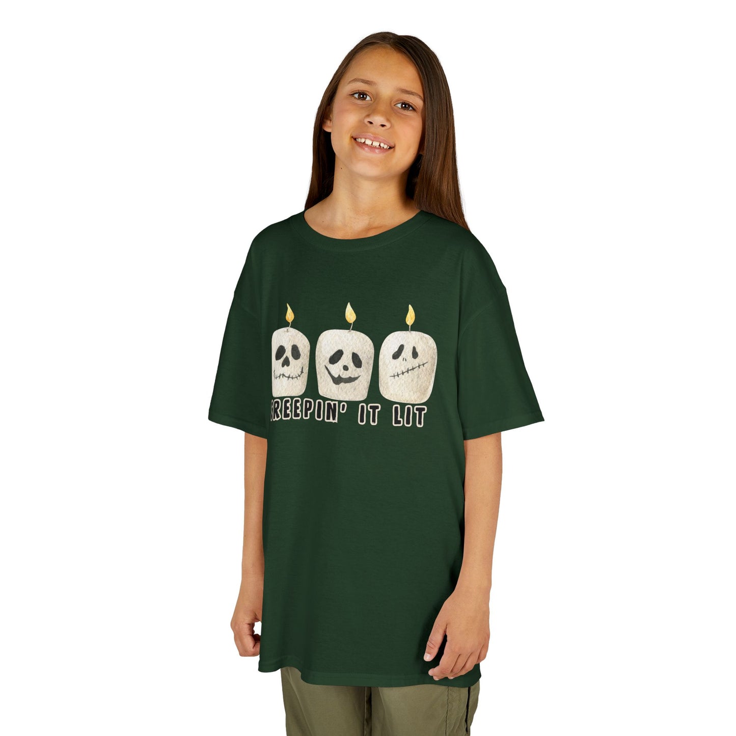 Creepin' It Lit Kids Tee, Halloween Shirt for Kids