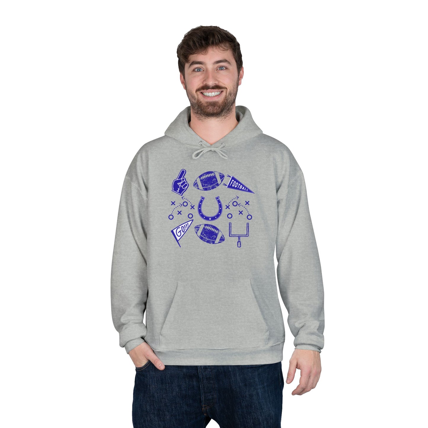 Football Fan Eco-Friendly Hoodie, Unisex Hooded Sweatshirt