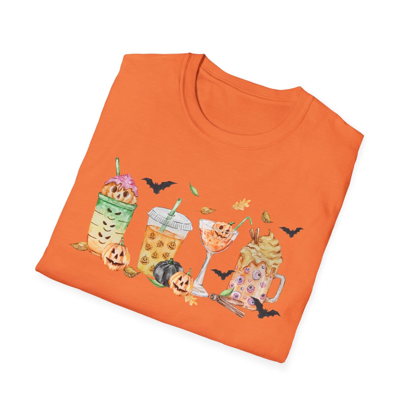 Halloween Beverage Themed T-Shirt- Unisex Softstlye