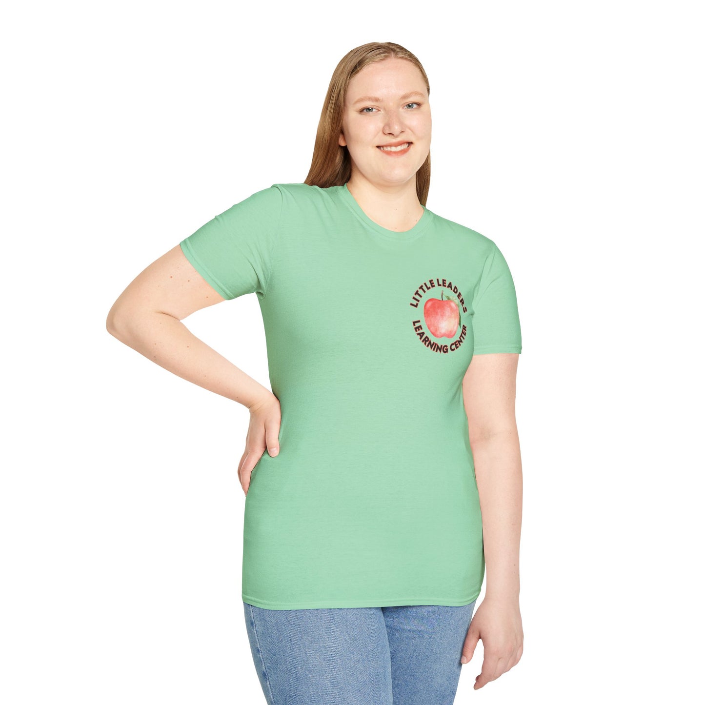 Little Leaders Teacher w/ Apple Design Unisex Softstyle T-Shirt