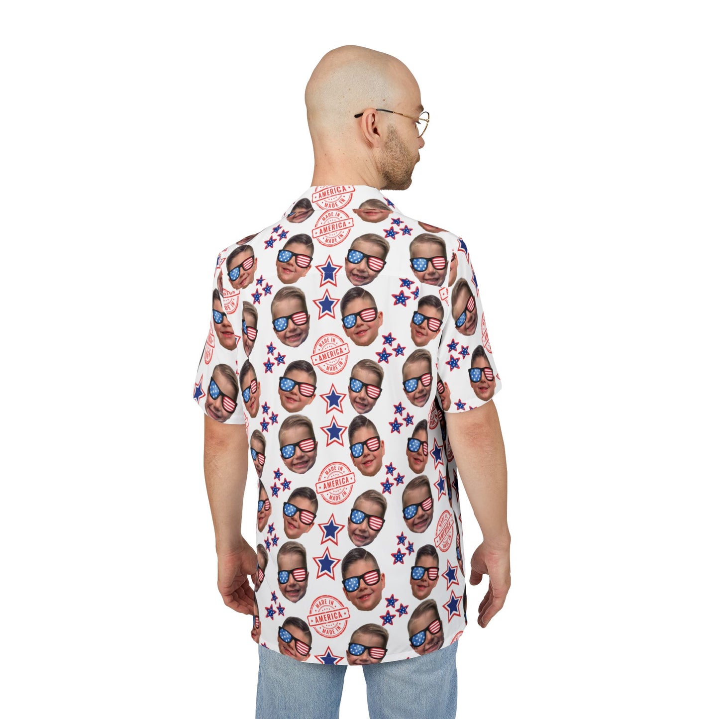 All American Dad - Personalized - Hawaiian Button-Down Shirt -Fatherhood
