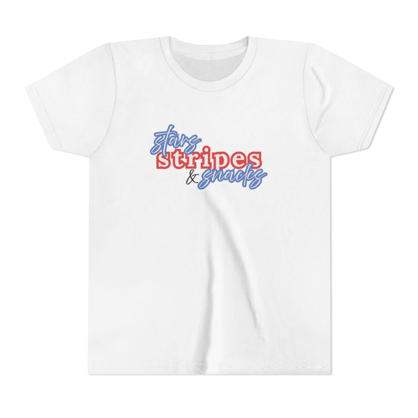 Stars, Stripes & Snacks Youth Tee for Kids, USA - Kids Short Sleeve Shirt, Holiday Mini