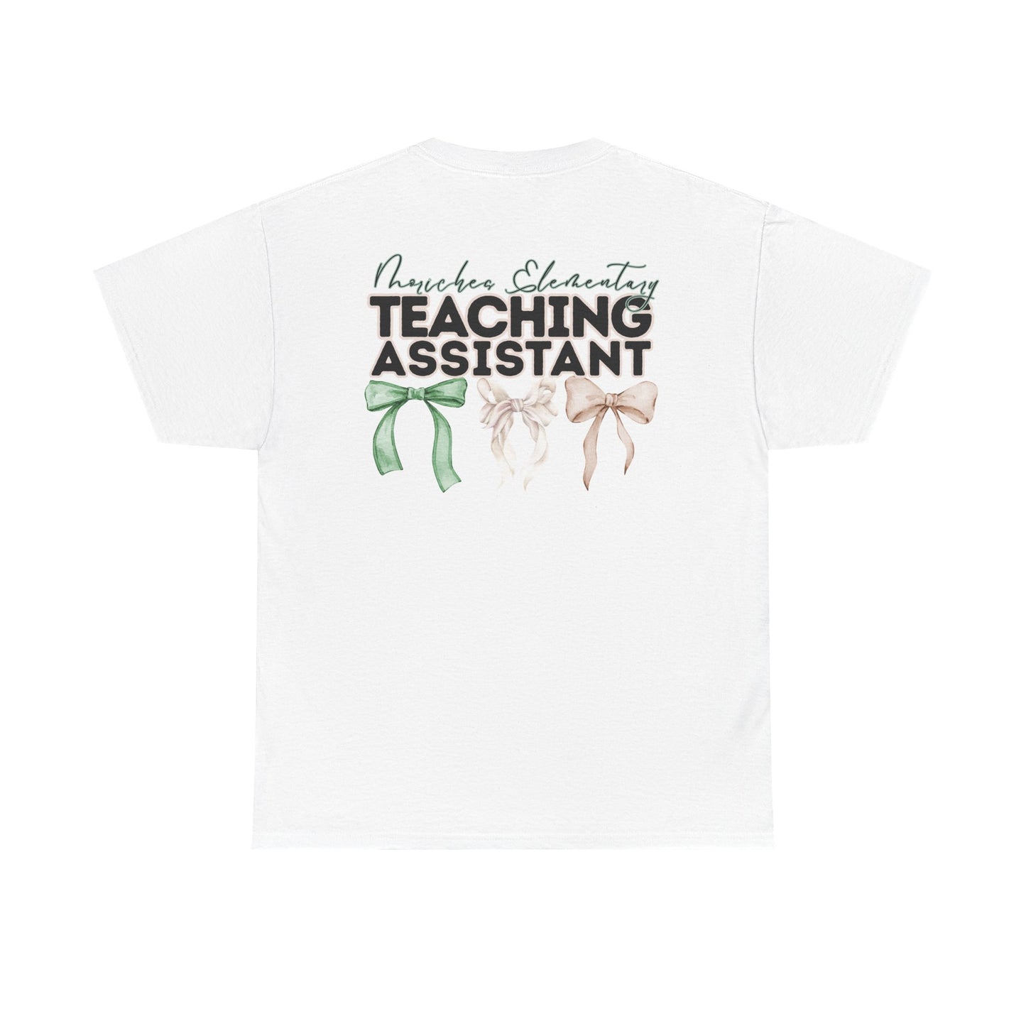 Moriches- Teaching Assistant and Bows- Unisex Heavy Cotton Tee with Bow Design