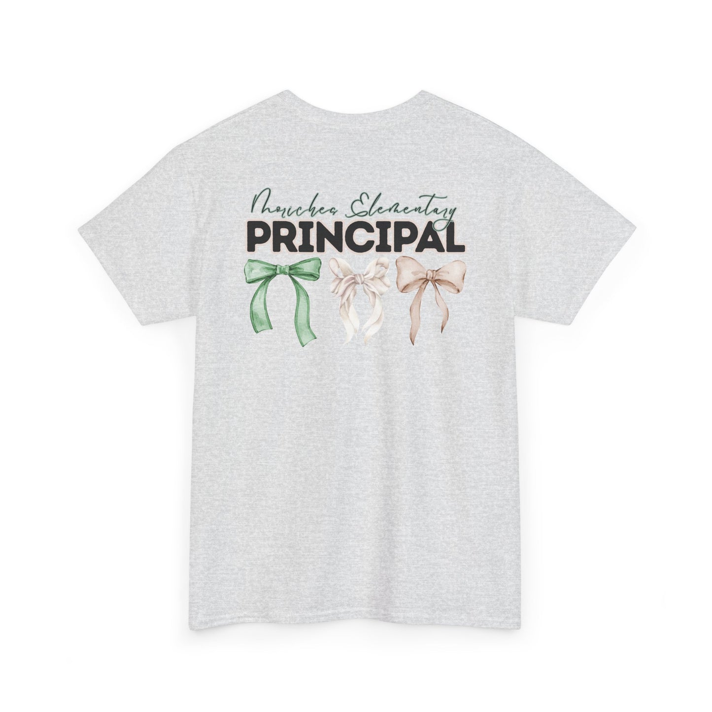 Moriches Principal and Bows- Unisex Heavy Cotton Tee with Bow Design