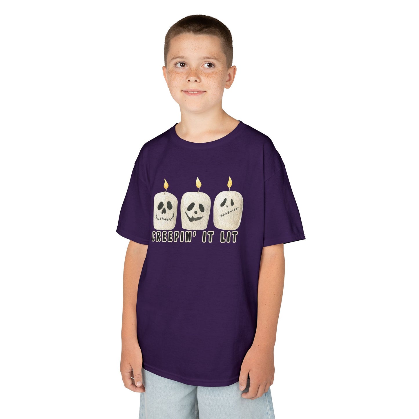 Creepin' It Lit Kids Tee, Halloween Shirt for Kids