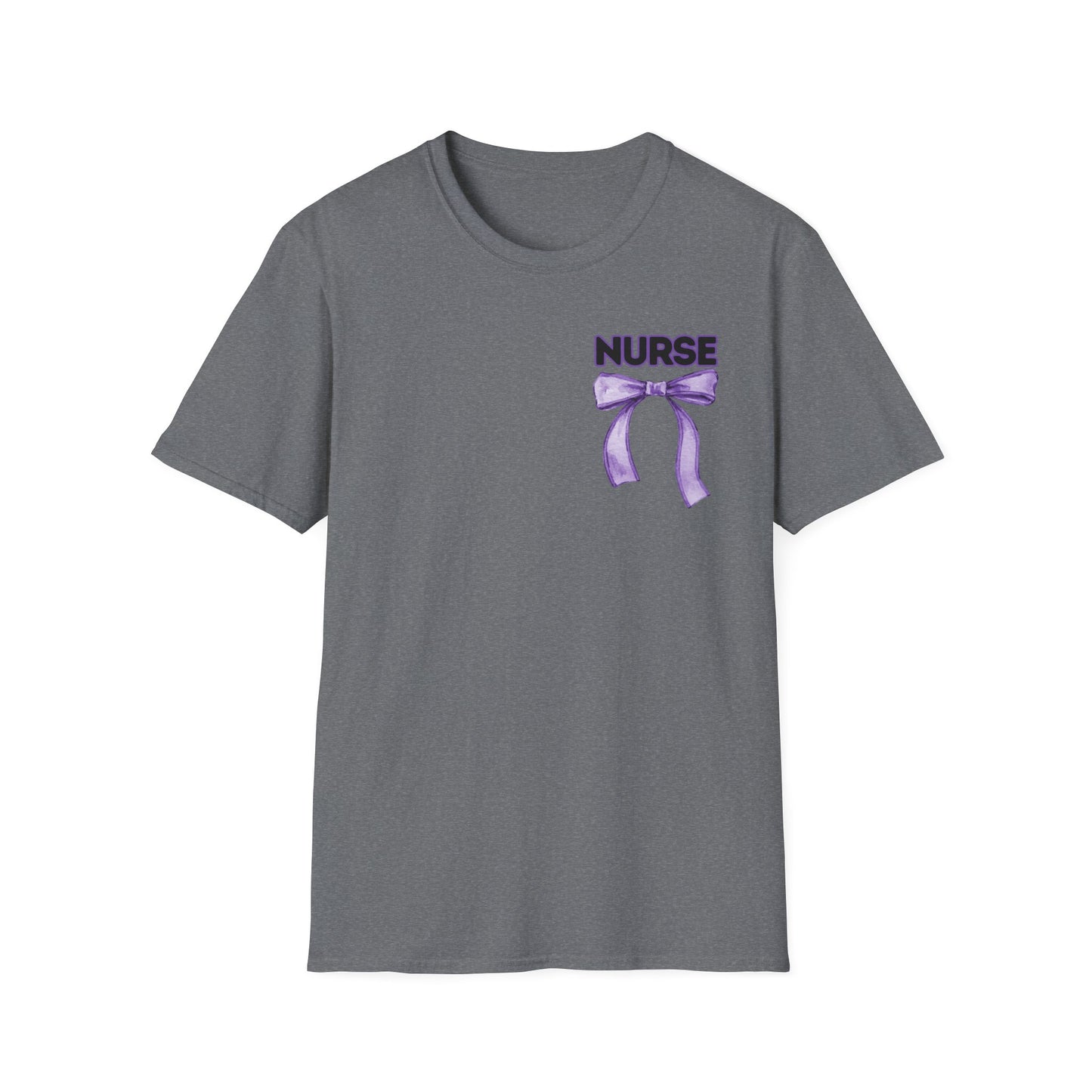 ER Nurse Softstyle T-Shirt with Bow Design- Healthcare