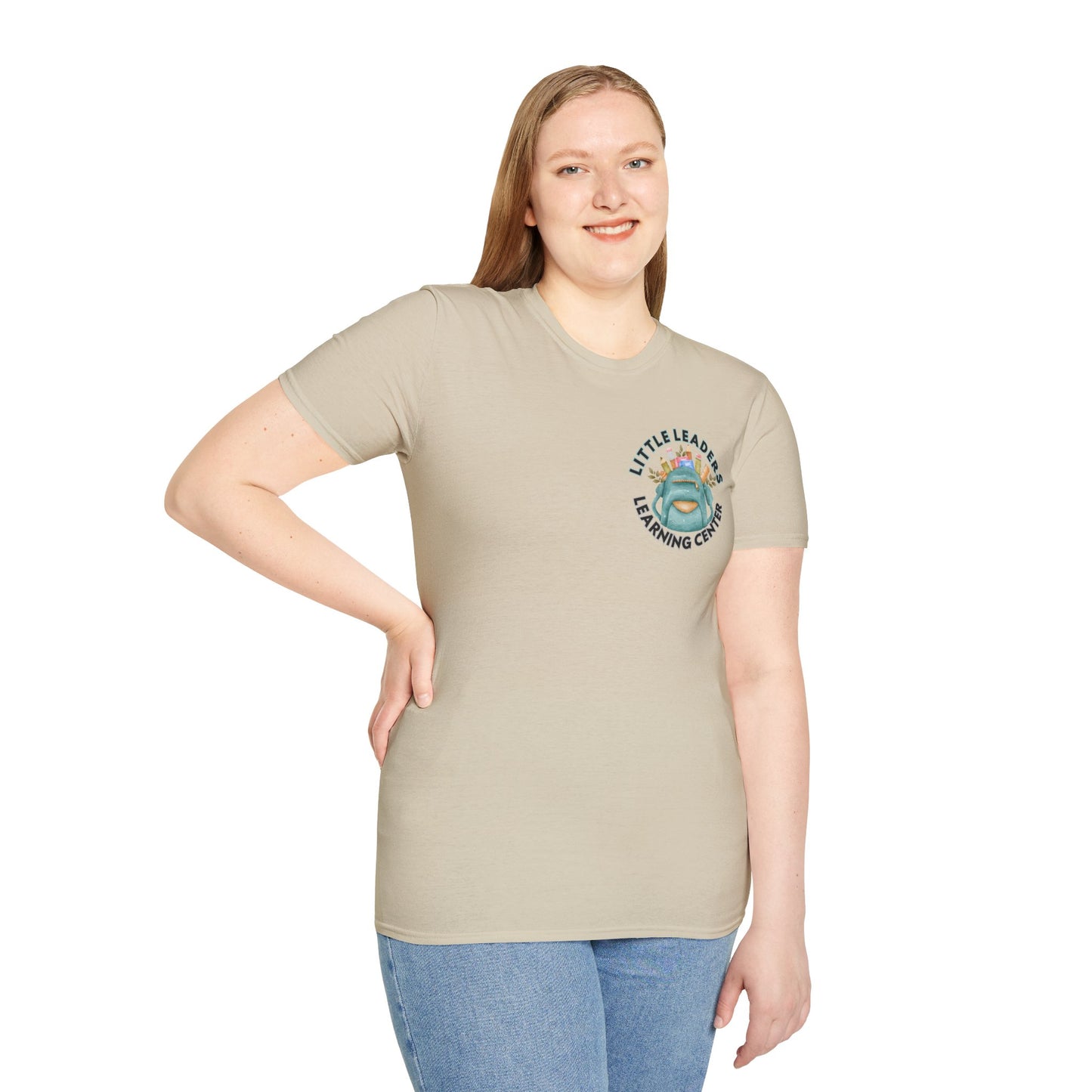 Little Leaders Teacher w/ Backpack Design Unisex Softstyle T-Shirt