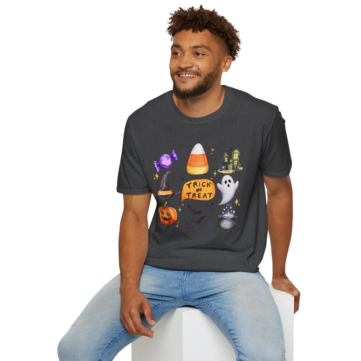 Halloween- Trick or Treat Themed T-Shirt- Unisex Softstlye