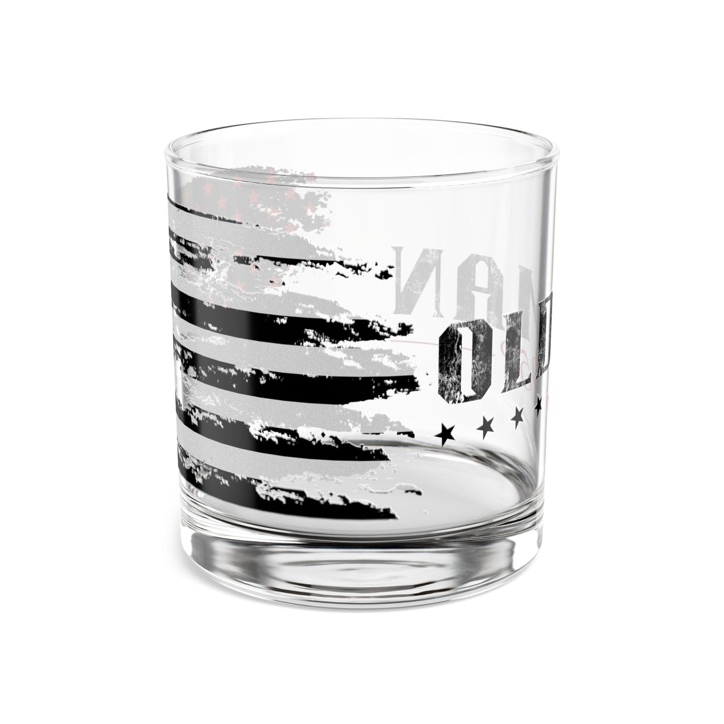 Old Man- Personalized Dog Lover's Rocks Glass, Custom Pet Illustration- Fatherhood