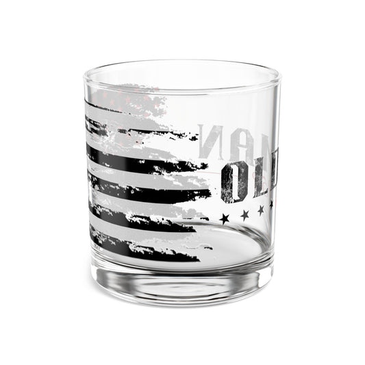 Old Man- Personalized Dog Lover's Rocks Glass, Custom Pet Illustration- Fatherhood