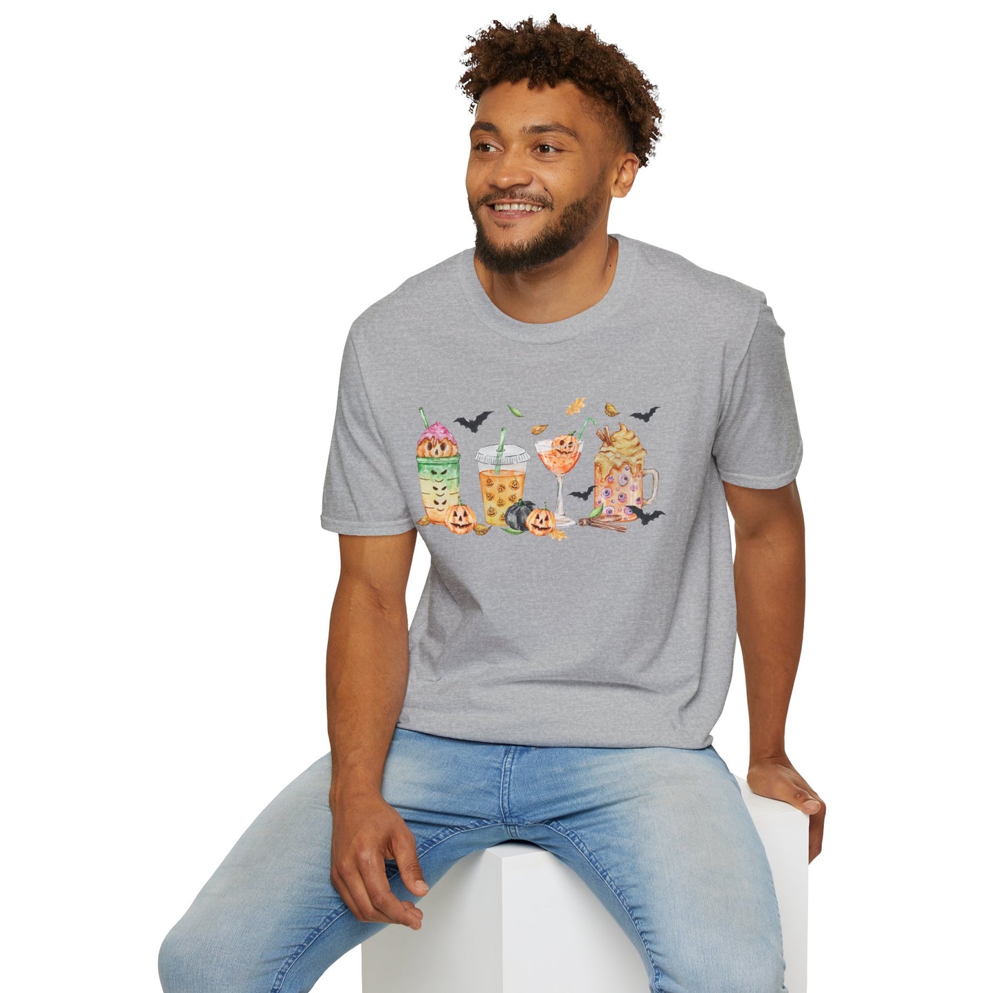 Halloween Beverage Themed T-Shirt- Unisex Softstlye