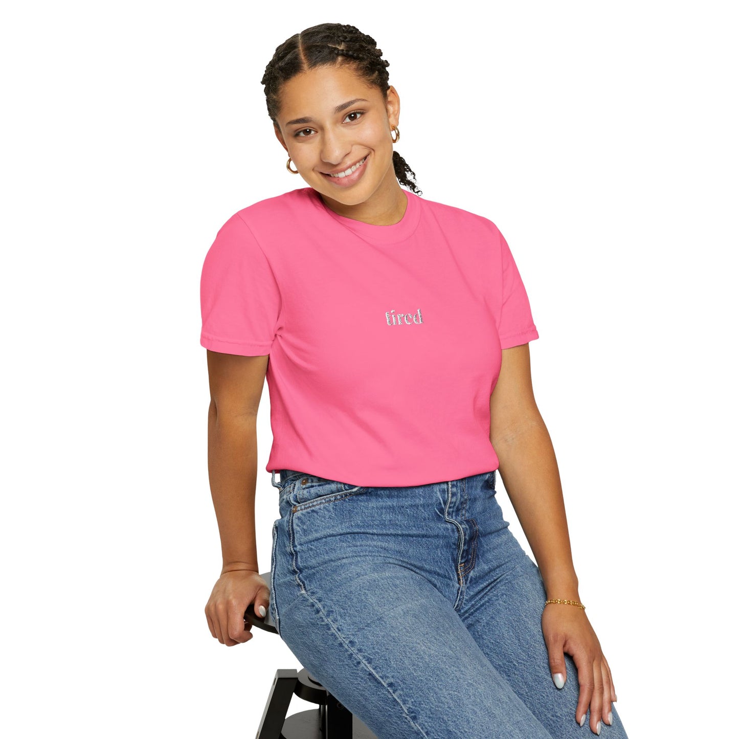 Tired- One Word- Garment-Dyed Unisex Tee