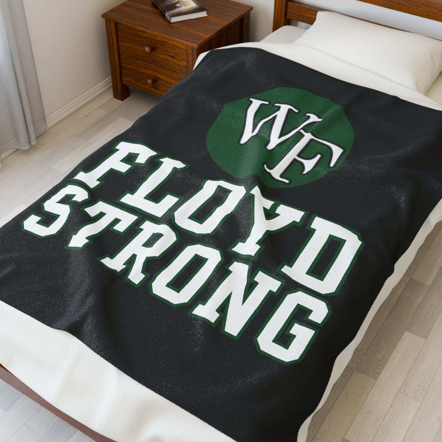 Floyd Strong Velveteen Plush Blanket - Black, Soft, Cozy Throw for Comfort & Support