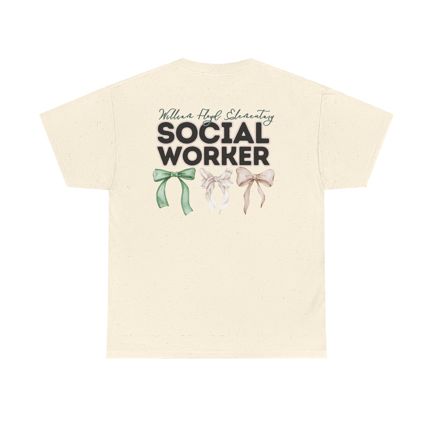 WFE Social Worker and Bows- Unisex Heavy Cotton Tee with Bow Design
