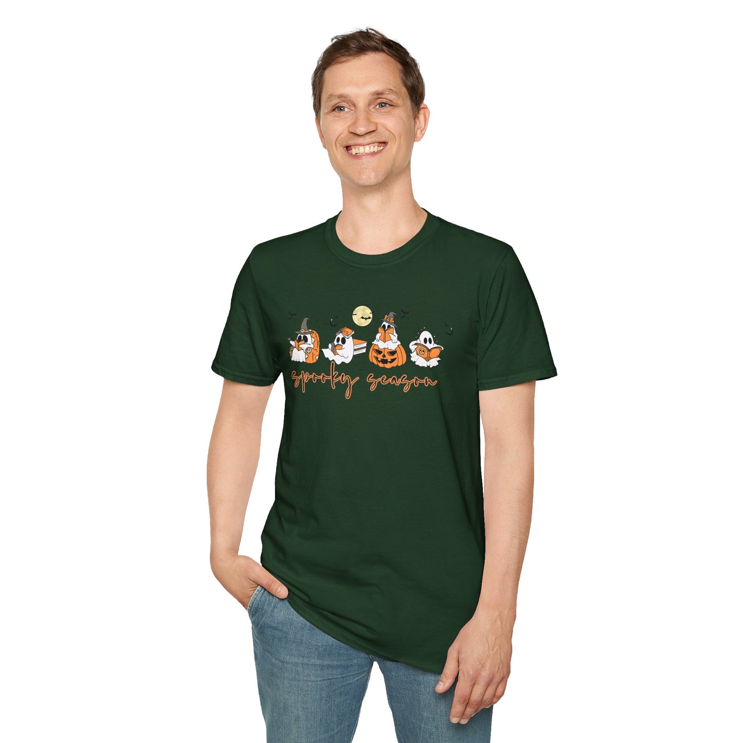 Reading Ghosts- Spooky Season, Unisex Softstyle Tee