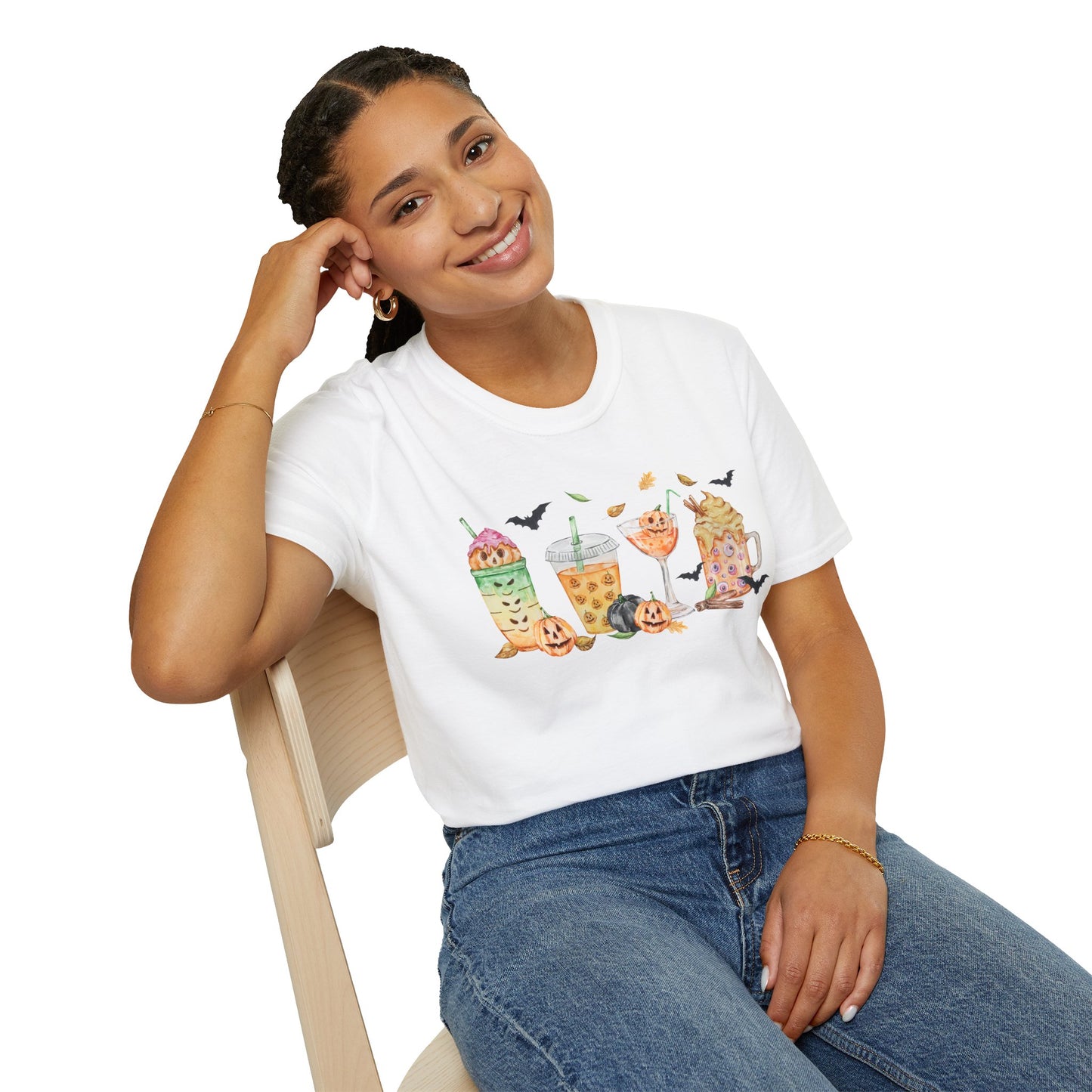 Halloween Beverage Themed T-Shirt- Unisex Softstlye