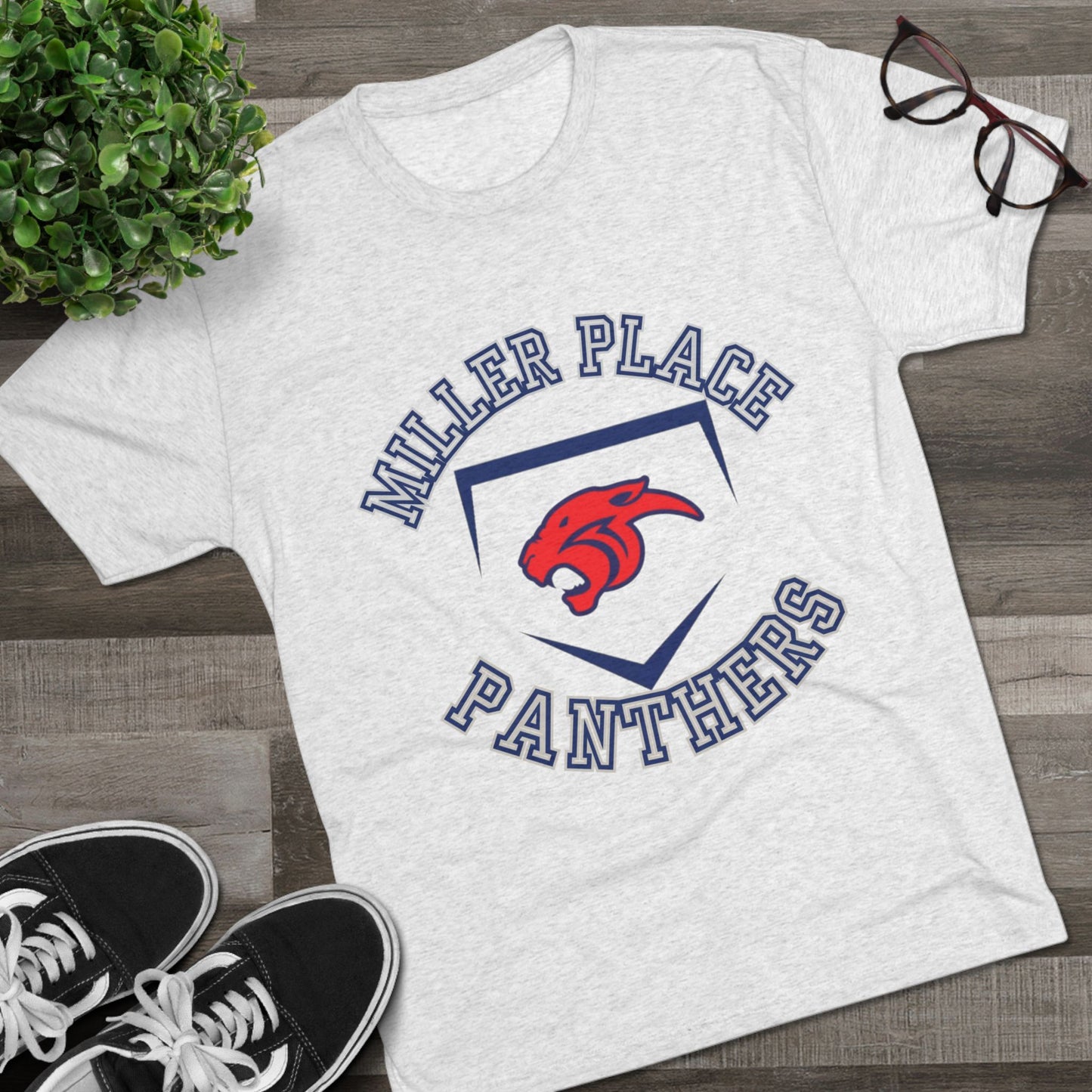 Miller Place Panthers Unisex Crew Tee - Comfortable Tri-Blend Shirt for Sports Fans