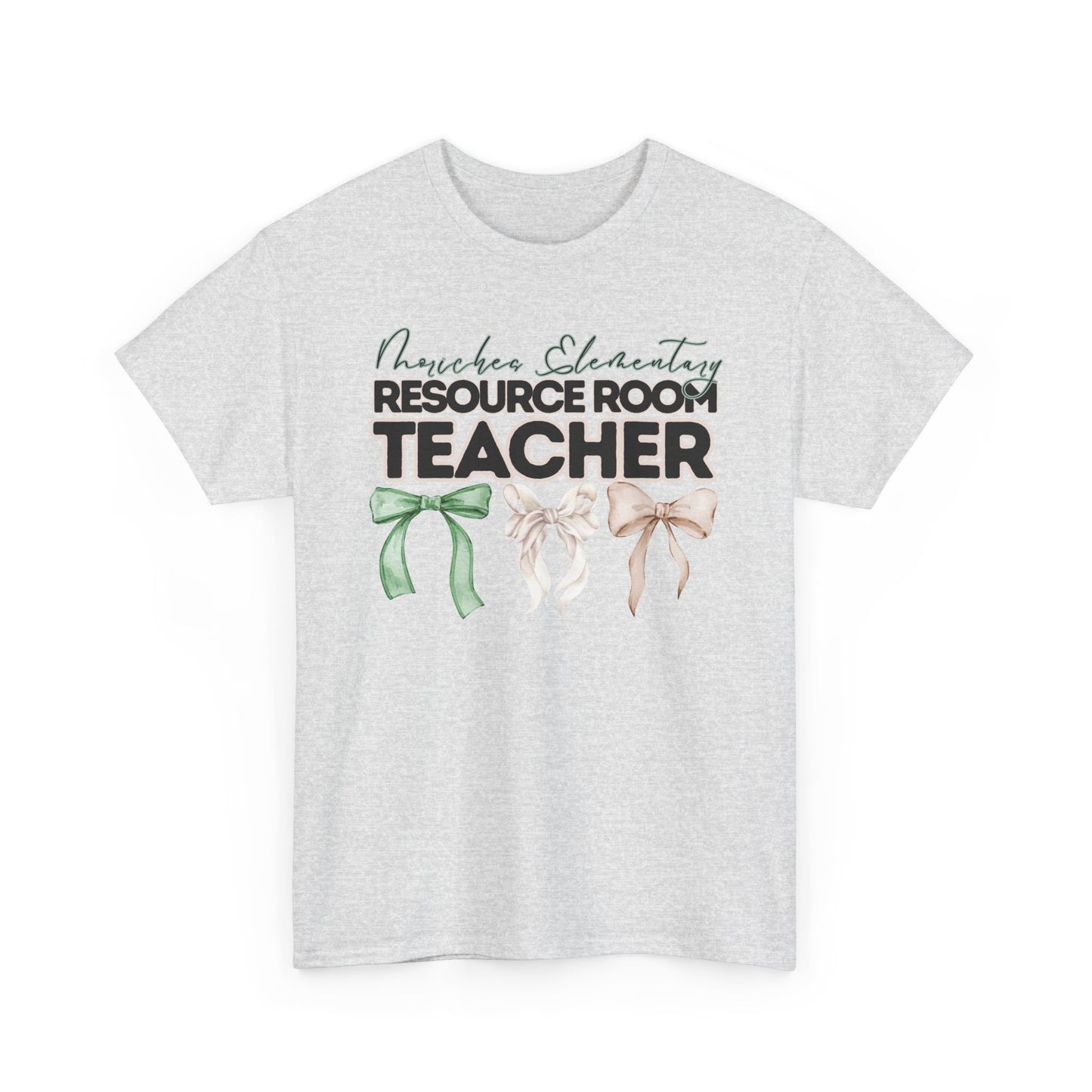 Moriches Resource Room Teacher and Bows- Unisex Heavy Cotton Tee with Bow Design