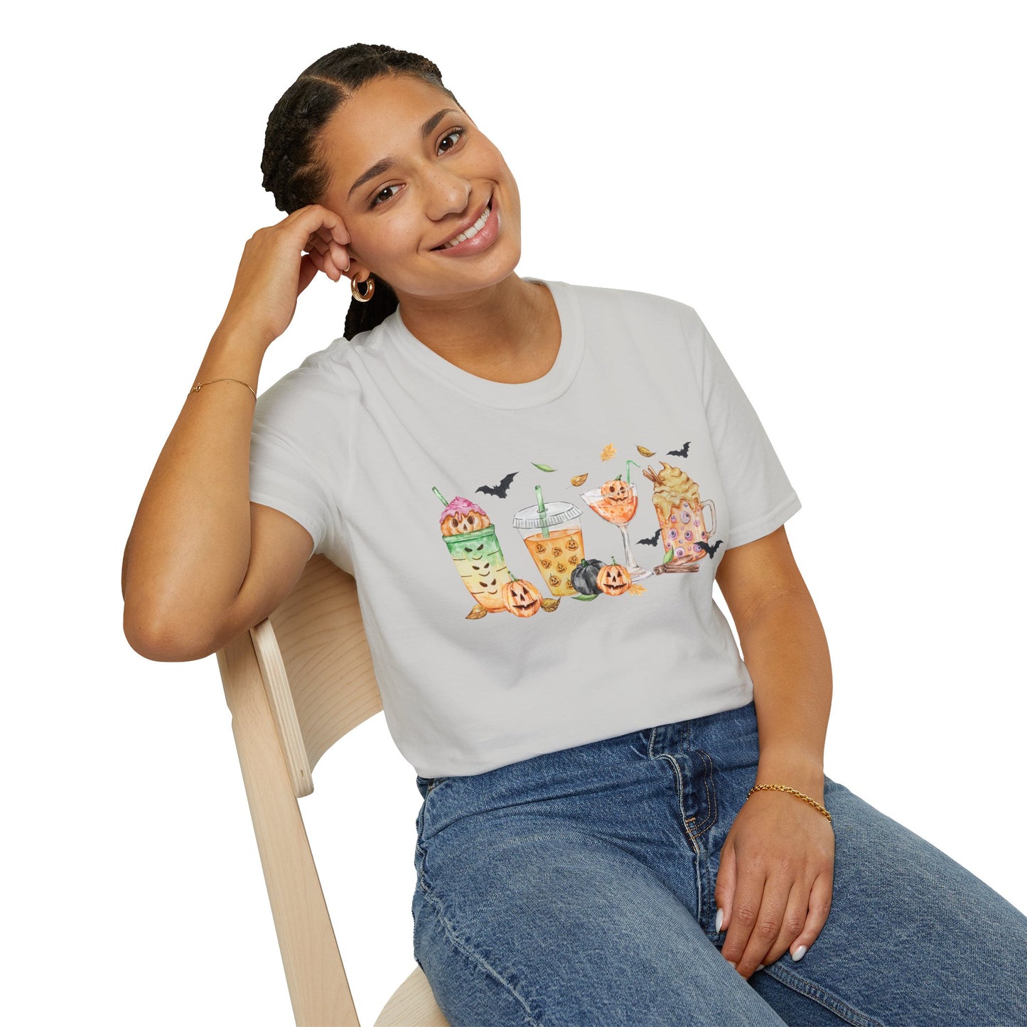 Halloween Beverage Themed T-Shirt- Unisex Softstlye