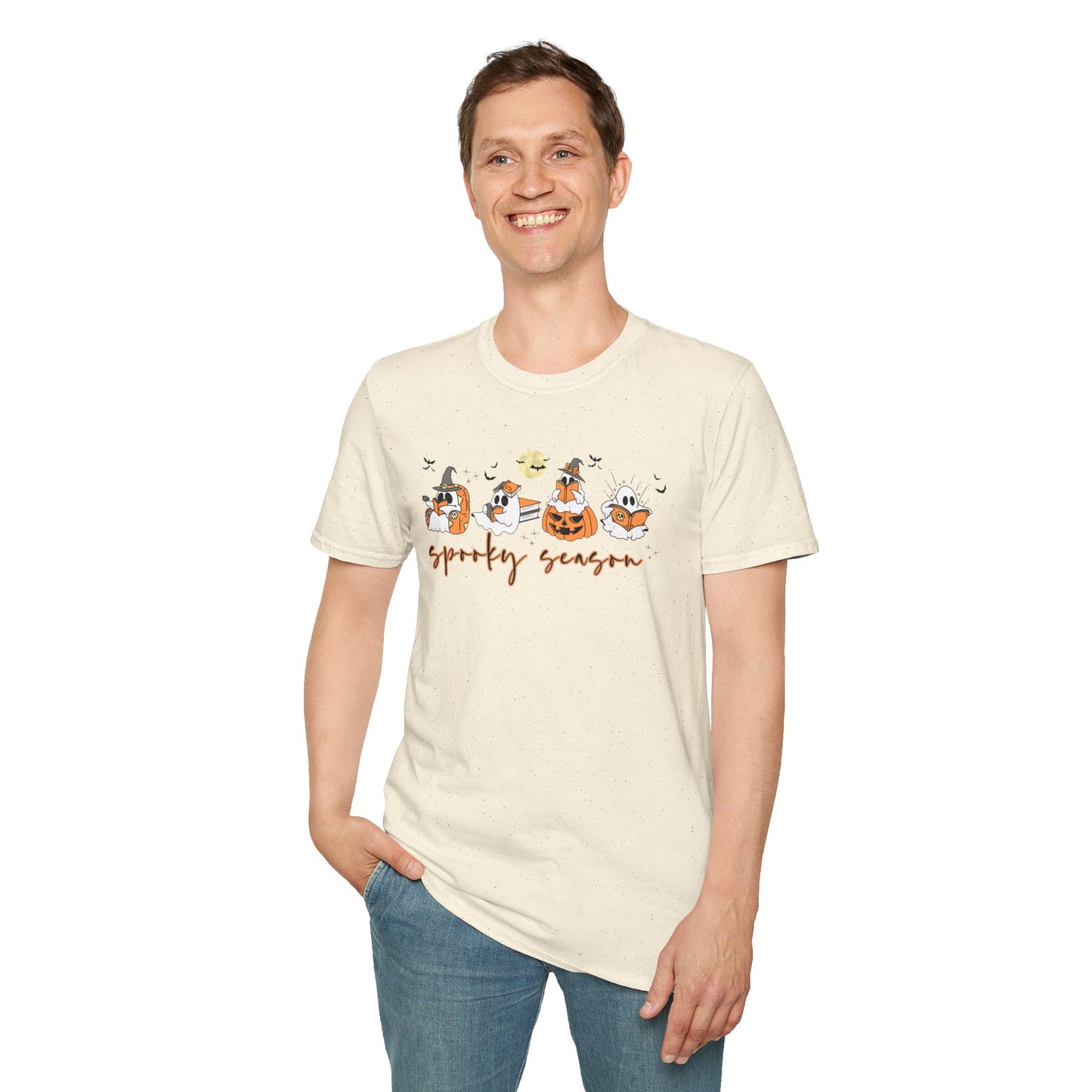 Reading Ghosts- Spooky Season, Unisex Softstyle Tee