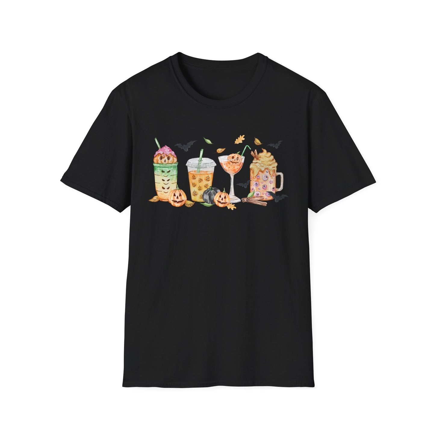 Halloween Beverage Themed T-Shirt- Unisex Softstlye
