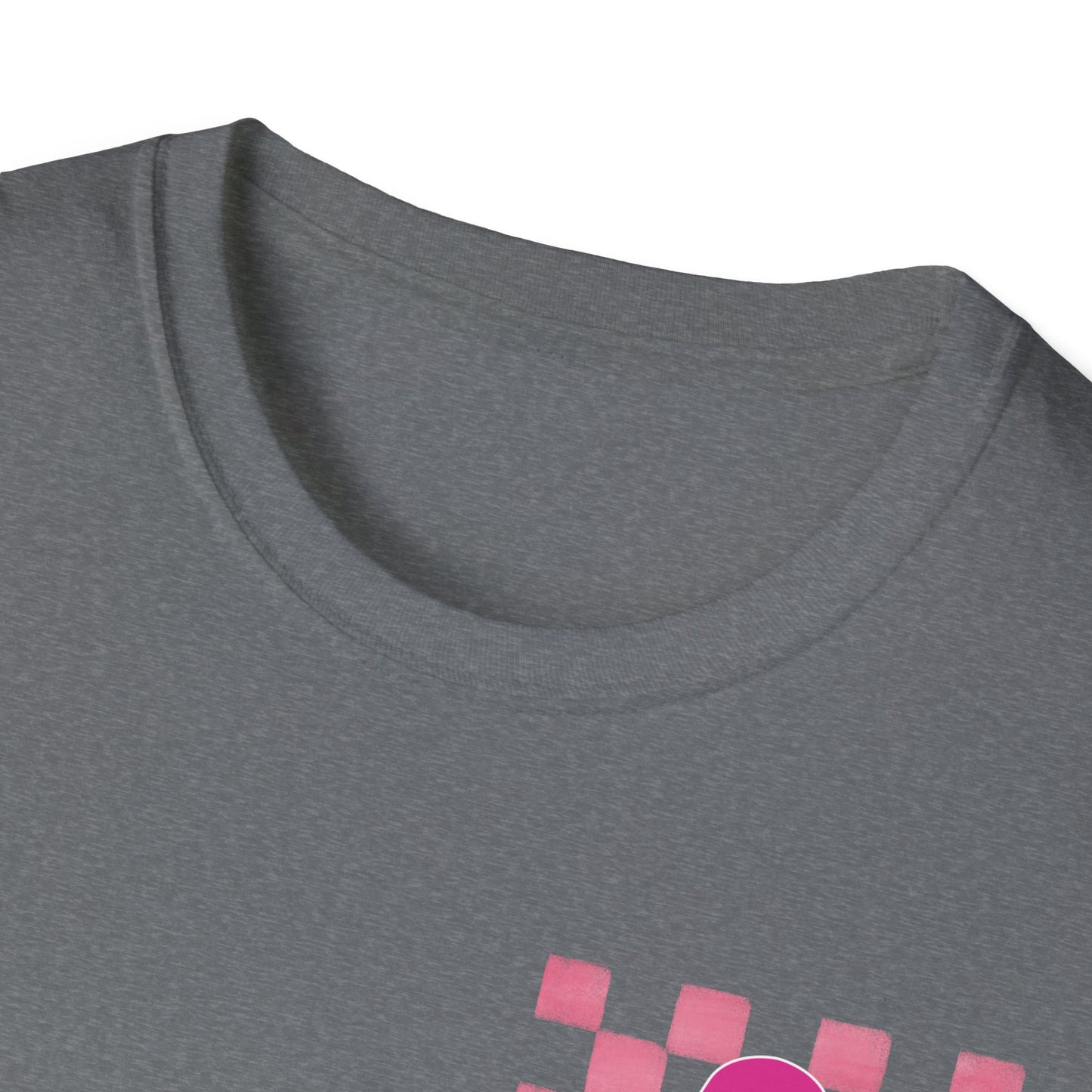 Checkered Pink Ribbon Awareness T-Shirt | Softstyle Tee