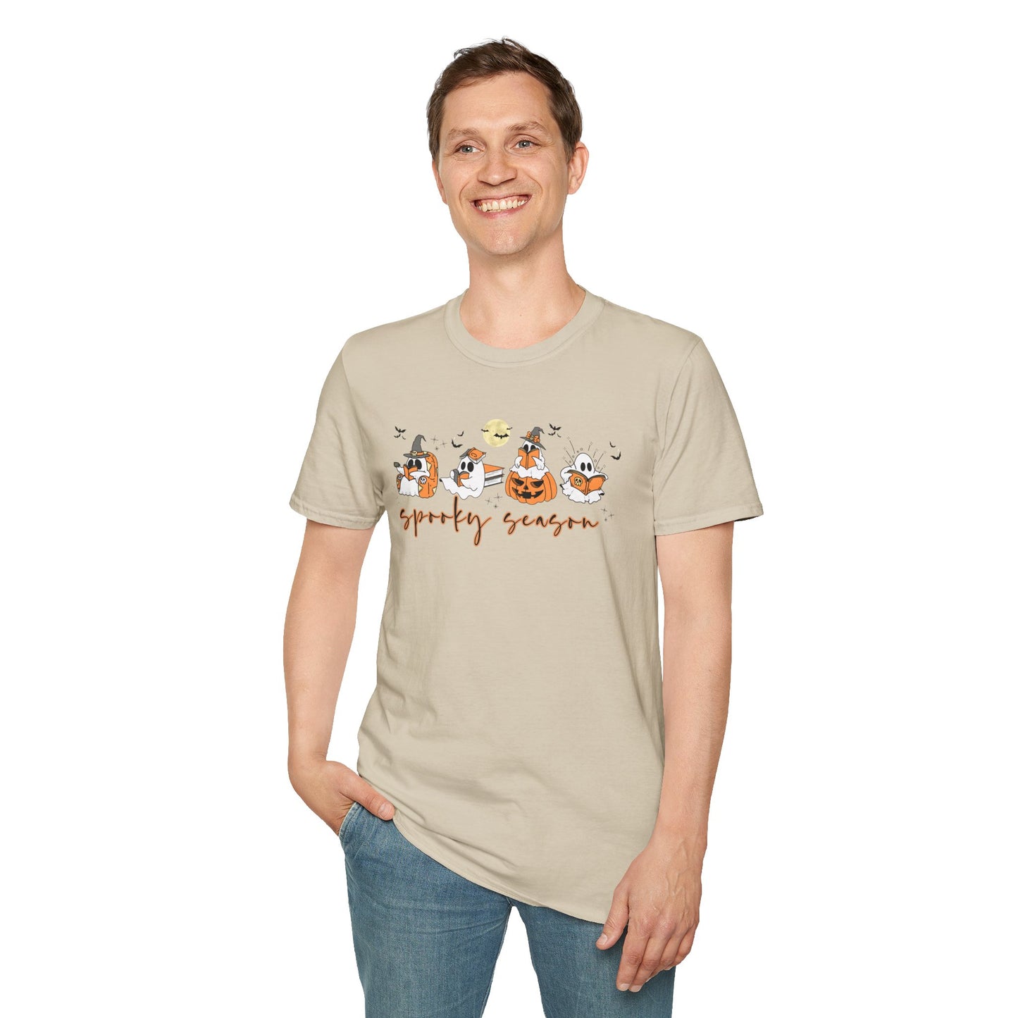 Reading Ghosts- Spooky Season, Unisex Softstyle Tee