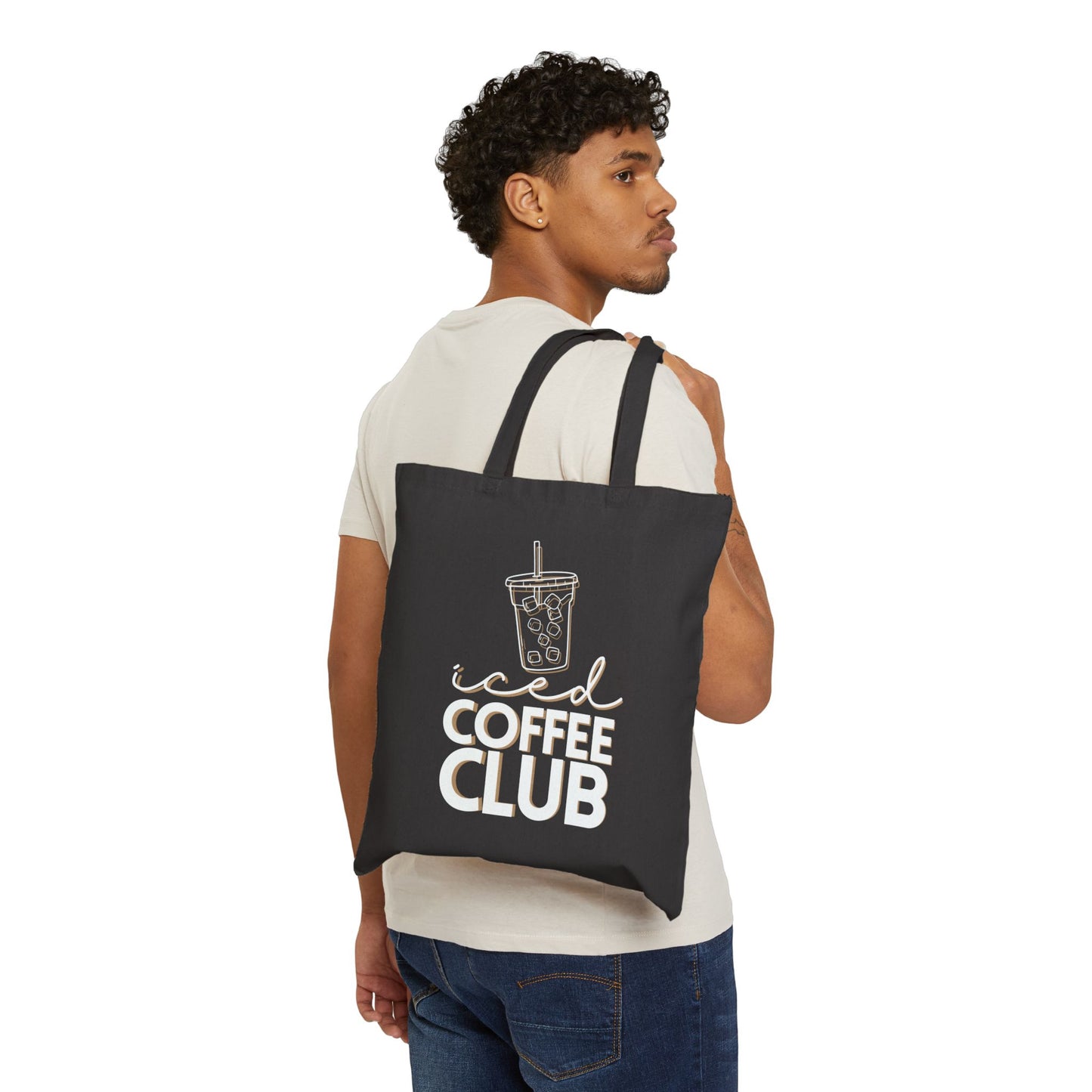 Iced Coffee Club Cotton Canvas Tote Bag - Stylish & Eco-Friendly Shopper