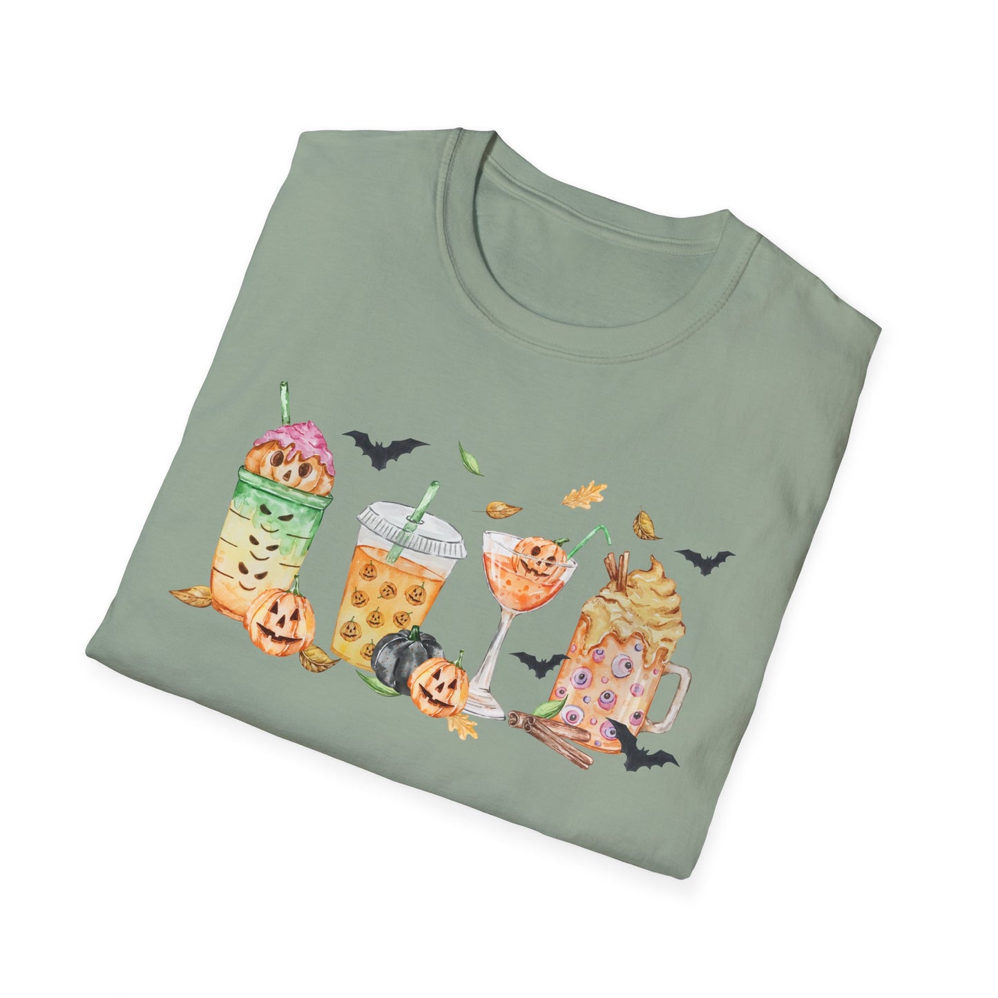 Halloween Beverage Themed T-Shirt- Unisex Softstlye