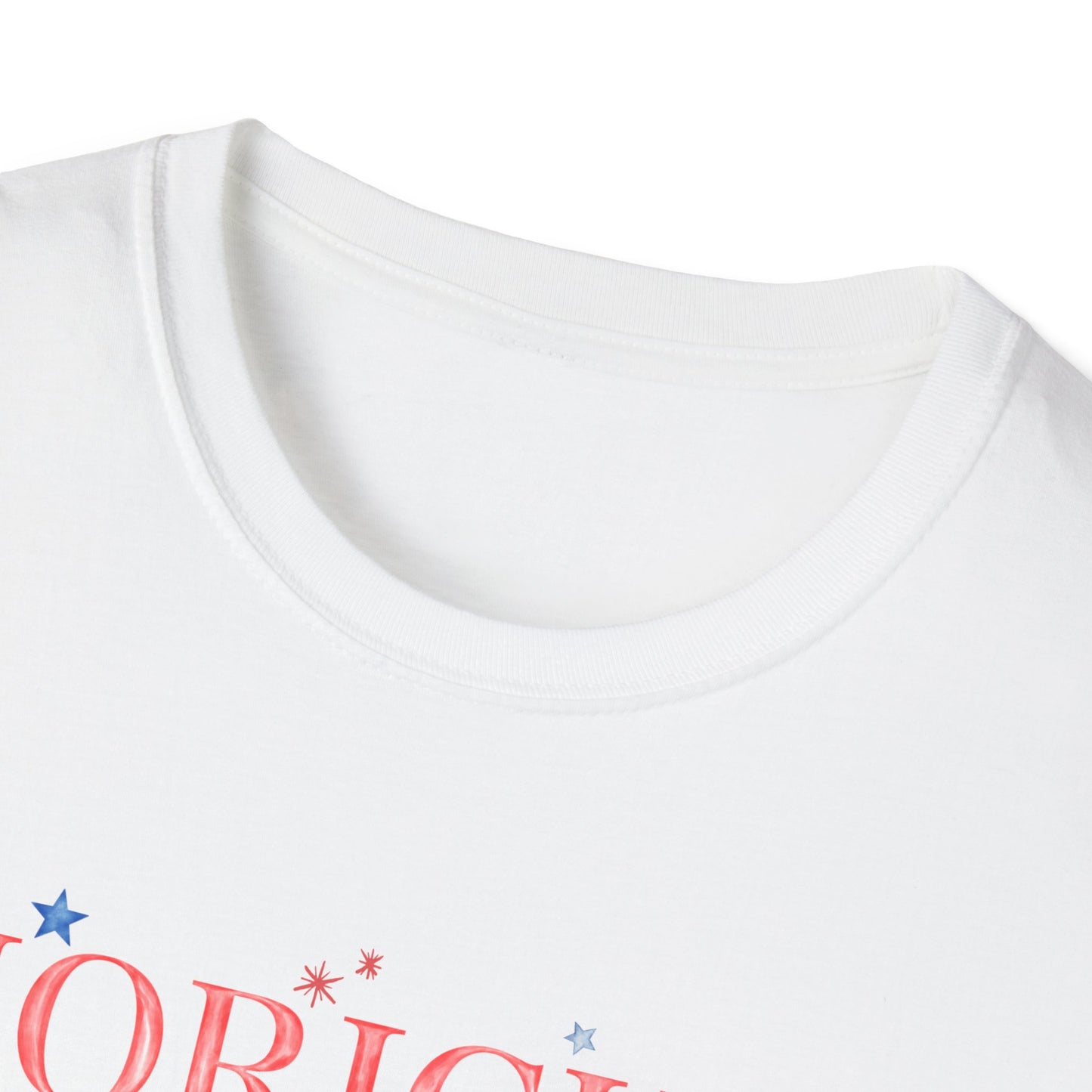 Flag Day Unisex Softstyle T-Shirt with Morichesee Shines Bright in Stars + Stripes Design- Holiday