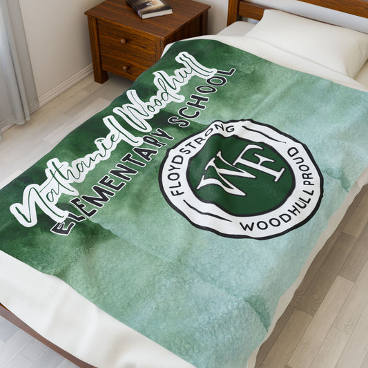 Woodhull- Logo Velveteen Plush Blanket